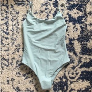 Light blue one piece bathing suit